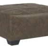 Oversized Ottoman With Tapered Block Legs And Jumbo Stitching, Brown-Benzara 1 Oversized Ottoman With Tapered Block Legs And Jumbo Stitching, Brown-Benzara -Olsberg shop 0075ae9c73684b28976b96efc8183dc4