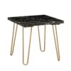 Black Marble Top End Table With Metal Hairpin Style Legs In Gold-Benzara -Olsberg shop 03ffa66e39a6475ba6691d29ef772524