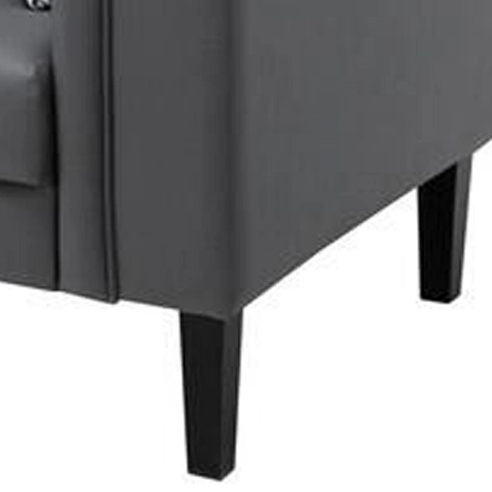 Ella 120 Inch 4 Seater Sofa, Deep Button Tufted, Gray Vegan Faux Leather-Benzara 6 Ella 120 Inch 4 Seater Sofa, Deep Button Tufted, Gray Vegan Faux Leather-Benzara - Image 4