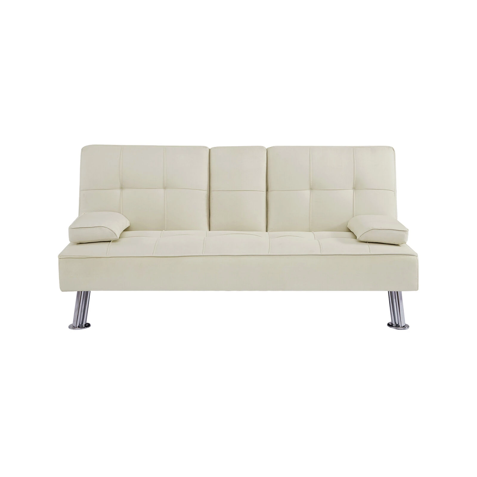 BEIGE LOVESEAT SOFA BED WITH CUP HOLDER 3 BEIGE LOVESEAT SOFA BED WITH CUP HOLDER