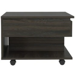 Homezia 22" Carbon Espresso Manufactured Wood Rectangular Coffee Table With Drawer