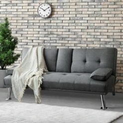 Convertible Folding Futon Sofa Bed Fabric With 2 Cup Holders 10 Convertible Folding Futon Sofa Bed Fabric With 2 Cup Holders -Olsberg shop 06c3df3e729d4f30b7ff7570534ae22d