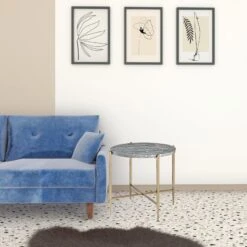 Homezia 24" Champagne And Light Gray Manufactured Wood And Metal Round End Table 11 Homezia 24" Champagne And Light Gray Manufactured Wood And Metal Round End Table -Olsberg shop 0773b812946f49d790e96770dfaece00