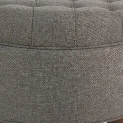 Fabric Upholstered Wooden Ottoman With Tufted Lift Off Lid Storage, Dark Gray-Benzara -Olsberg shop 079b42397ddf4fdea8d1c85b263fb73b