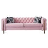 Chesterfield Modern Tufted Velvet Living Room Sofa, 84.25" W Couch, Pink 1 Chesterfield Modern Tufted Velvet Living Room Sofa, 84.25" W Couch, Pink -Olsberg shop 085c660ebb954d00b0a15d7a979e1532