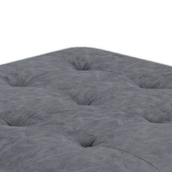 Contemporary Leatherette Rectangular Tufted Ottoman, Gray-Benzara 8 Contemporary Leatherette Rectangular Tufted Ottoman, Gray-Benzara -Olsberg shop 0971834771a24542b3f9e7ce6cc45c88
