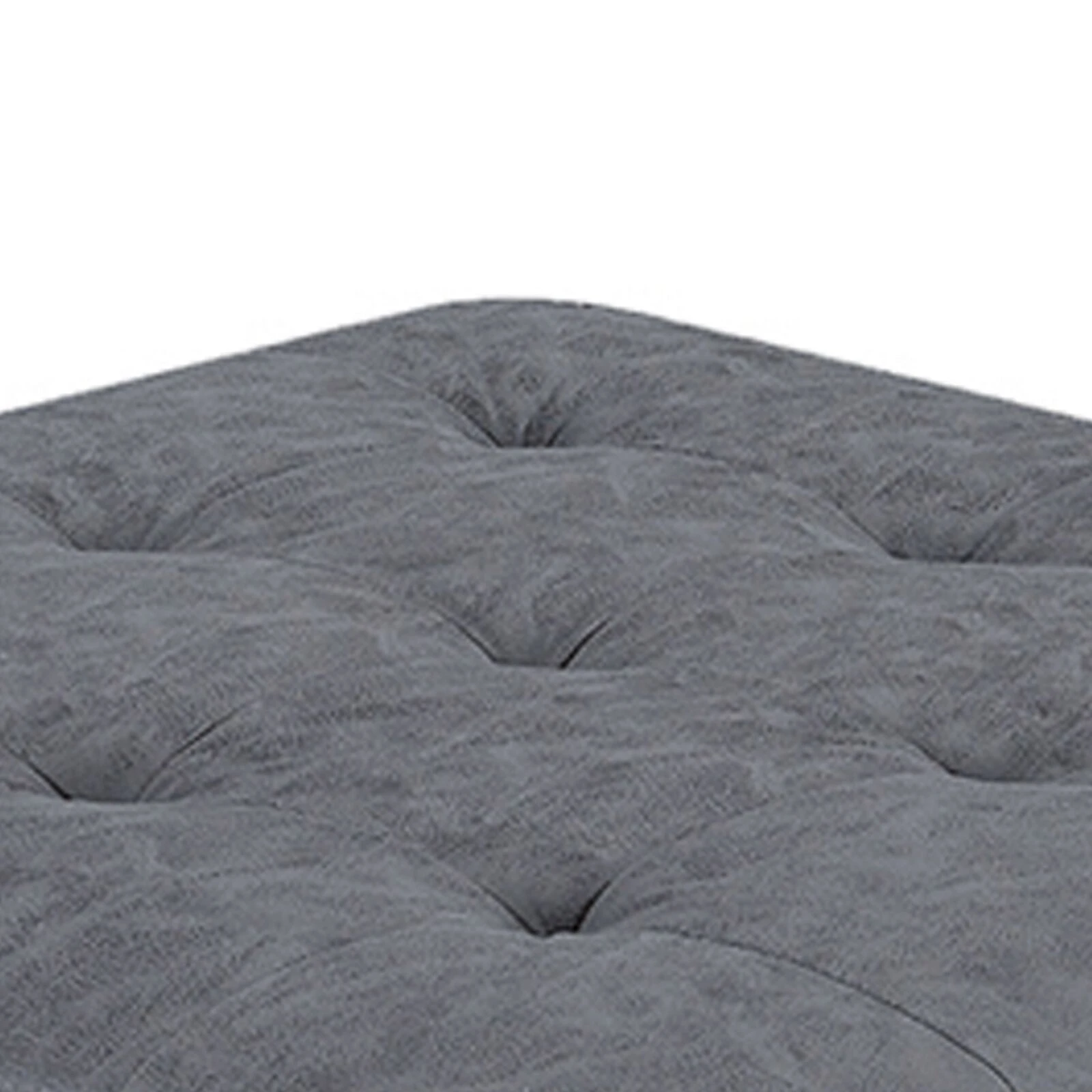 Contemporary Leatherette Rectangular Tufted Ottoman, Gray-Benzara 4 Contemporary Leatherette Rectangular Tufted Ottoman, Gray-Benzara - Image 2