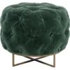 19" Emerald Green And Gold Tufted Round Stool -Olsberg shop 09772d988ed94e33a506ed6326c8b09d