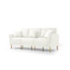 Contemporary Velvet Upholstered 3 Seater Sofa With Deep Channel Tufting And Gold Metal Legs, Cream 2 Contemporary Velvet Upholstered 3 Seater Sofa With Deep Channel Tufting And Gold Metal Legs, Cream -Olsberg shop 0a25d2c325304fd3a6d63eefa7d7f2af