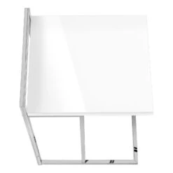 Monarch Specialties I 3636 Accent Table, C-shaped, End, Side, Snack, Living Room, Bedroom, Metal, Laminate, Glossy White, Chrome, Contemporary, Modern 16 Monarch Specialties I 3636 Accent Table, C-shaped, End, Side, Snack, Living Room, Bedroom, Metal, Laminate, Glossy White, Chrome, Contemporary, Modern -Olsberg shop 0da2b287d56e4496aeb74d8e211d471b