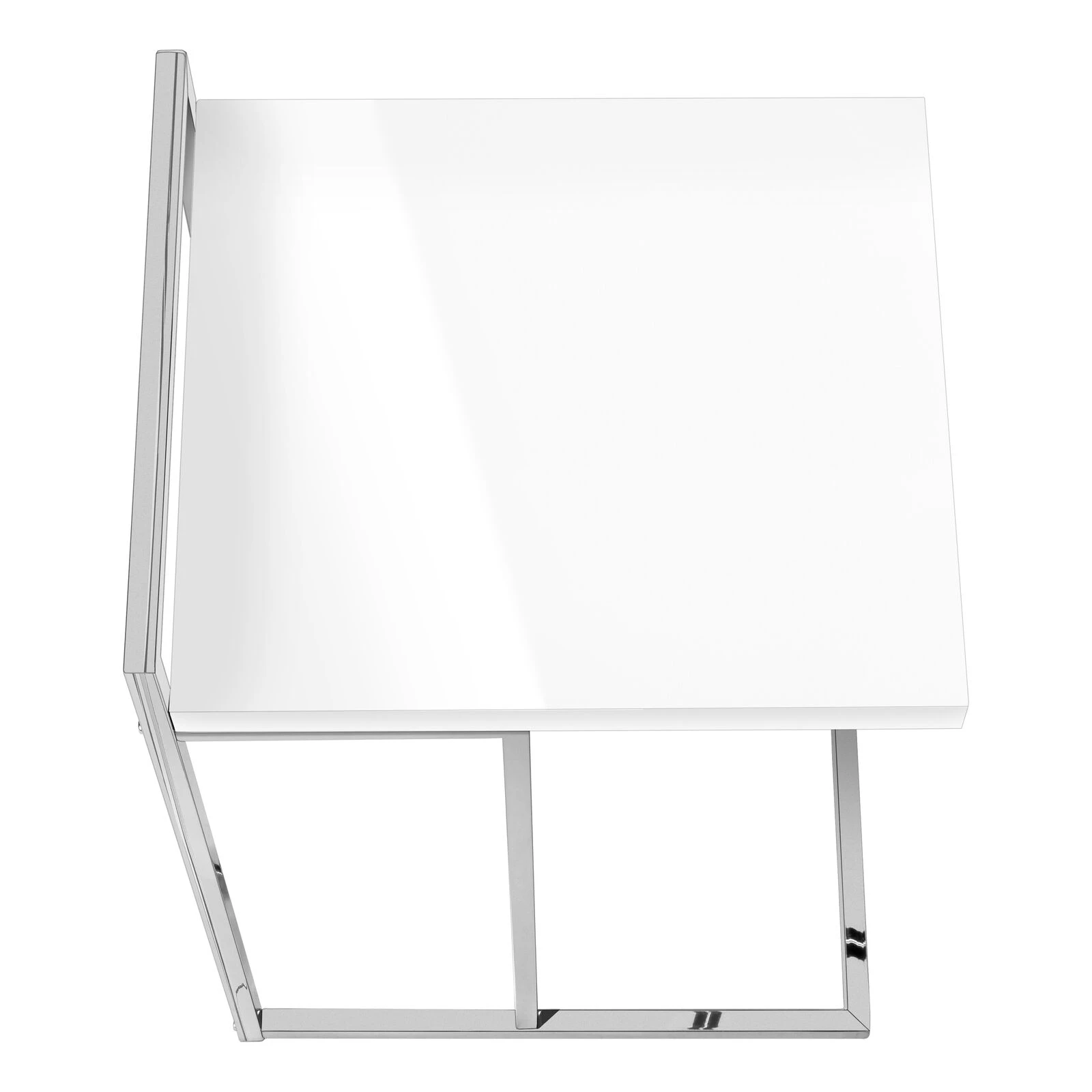 Monarch Specialties I 3636 Accent Table, C-shaped, End, Side, Snack, Living Room, Bedroom, Metal, Laminate, Glossy White, Chrome, Contemporary, Modern 9 Monarch Specialties I 3636 Accent Table, C-shaped, End, Side, Snack, Living Room, Bedroom, Metal, Laminate, Glossy White, Chrome, Contemporary, Modern - Image 7