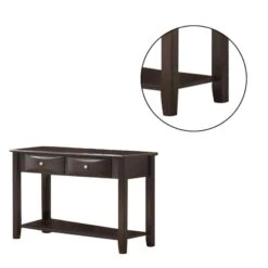Wooden Console Table With 2 Spacious Drawers, Brown-Benzara 8 Wooden Console Table With 2 Spacious Drawers, Brown-Benzara -Olsberg shop 0ead915e065e4295bff6fd1a559e3161