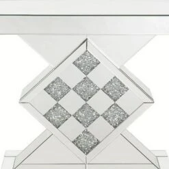 Console Table With Mirror Frame And Pedestal Base, Silver-Benzara 10 Console Table With Mirror Frame And Pedestal Base, Silver-Benzara -Olsberg shop 0f720a7f303a42c9ab9d69a21e2f8740