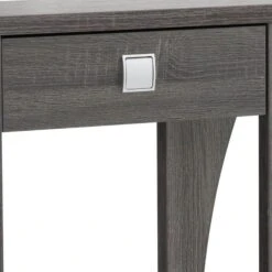 34 Inch Console Table With Drawer And Shelf, Curved Legs, Distressed Gray-Benzara -Olsberg shop 1049146c7fed427e82258753065dad5c