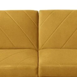 Fabric Adjustable Sofa With Chevron Pattern And Splayed Legs, Yellow -Olsberg shop 116b34086b744bb4beffc58c9f23ce0a