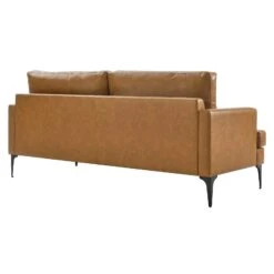 Evermore Vegan Leather Sofa Brown EEI-6049-TAN -Olsberg shop 1180e78db7f642809192fb901a162816