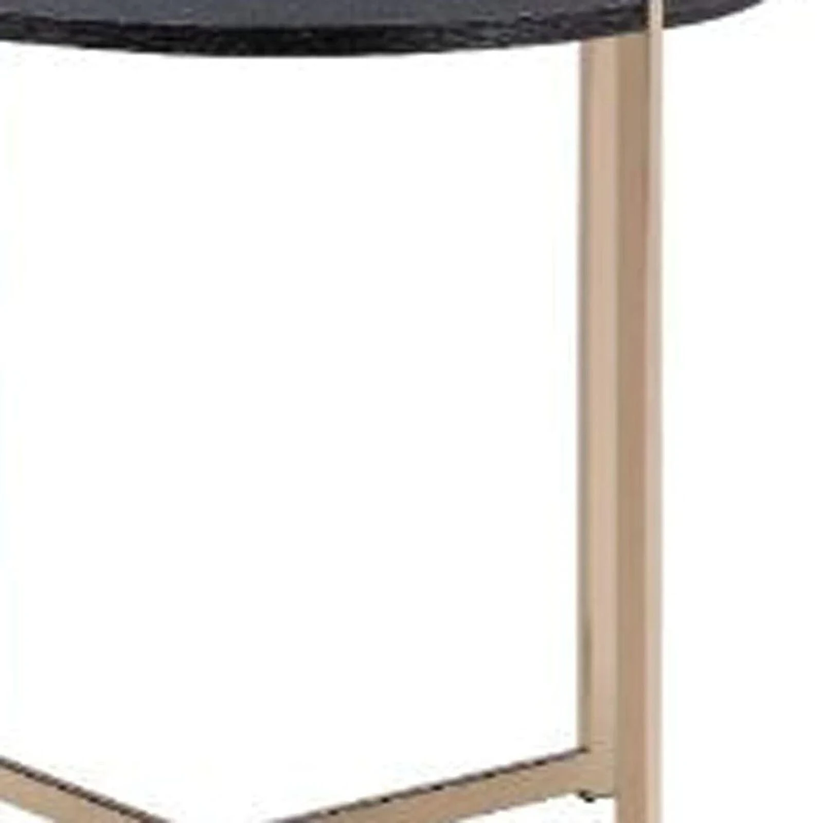 Homezia 24" Champagne And Black Manufactured Wood And Metal Round End Table 6 Homezia 24" Champagne And Black Manufactured Wood And Metal Round End Table - Image 4