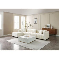 Modern Square Coffee Table Low Gloss Marble White Finish End Table For Living Room 39.37" W X 13.78" H -Olsberg shop 11d5ec6163744bd884b07d767595ae74