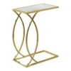 Monarch Specialties I 3188 Accent Table, C-shaped, End, Side, Snack, Living Room, Bedroom, Metal, Laminate, Mirror, Gold, Contemporary, Modern -Olsberg shop 13befceef1f549cca79af7c02905ebb0