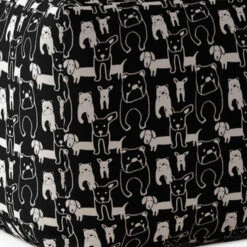 Homezia 17" Black Cotton Dog Print Pouf Ottoman 10 Homezia 17" Black Cotton Dog Print Pouf Ottoman -Olsberg shop 162023983fe24ad996689fb1ca9c601c
