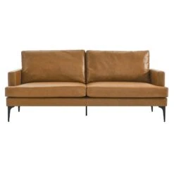Evermore Vegan Leather Sofa Brown EEI-6049-TAN