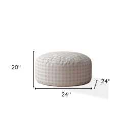 Homezia 24" Cotton Round Gingham Pouf Ottoman 10 Homezia 24" Cotton Round Gingham Pouf Ottoman -Olsberg shop 17ae67361696430199208e587b138e81