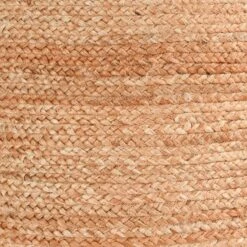 18 Inch Round Accent Pouf, Soft Braided Jute Design, Natural Cream Orange-Benzara -Olsberg shop 19a4cfca614e4f50b3fb61792bb233b0
