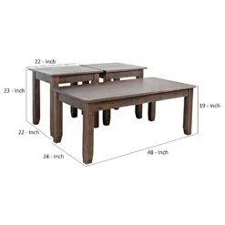 3 Piece Coffee Table Set With Chamfered Legs, Chestnut Brown-Benzara 7 3 Piece Coffee Table Set With Chamfered Legs, Chestnut Brown-Benzara -Olsberg shop 1a1cb57505f84253ba53510922ab4ede