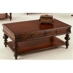 Progressive Furniture Mountain Manor Traditional Style Rectangular Castered Cocktail Table Heritage