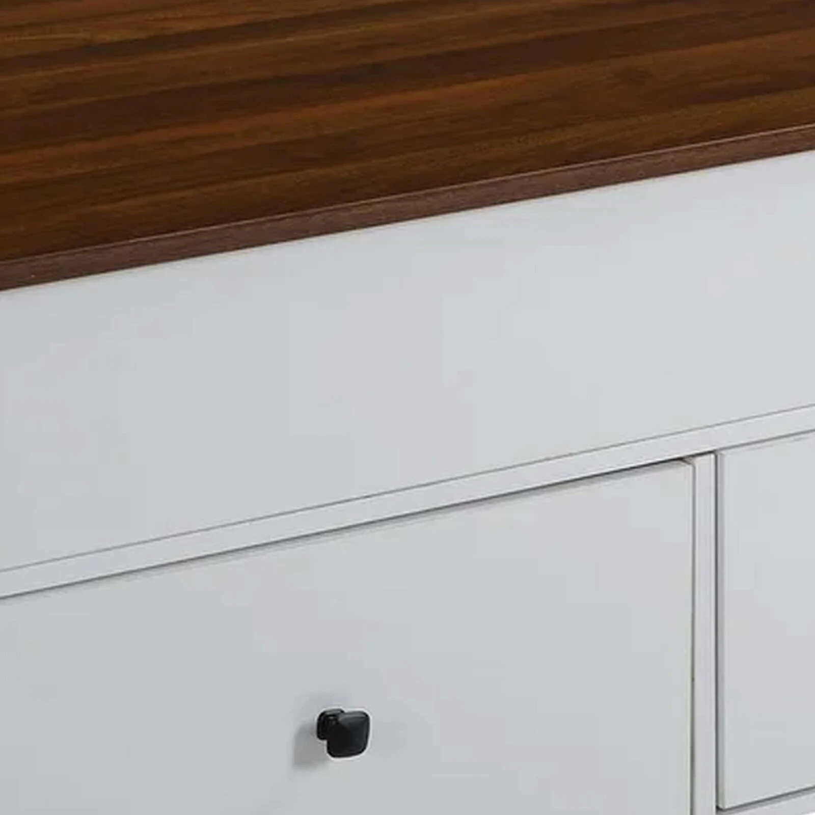 46 Inch Wood Coffee Table, Lift Top, 2 Drawers, Storage, Walnut, White-Benzara 5 46 Inch Wood Coffee Table, Lift Top, 2 Drawers, Storage, Walnut, White-Benzara - Image 3