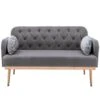 Velvet Sofa: Stylish Accent Loveseat With Metal Feet 1 Velvet Sofa: Stylish Accent Loveseat With Metal Feet -Olsberg shop 1c0c2acb0a4745ecab100b81f820e63f
