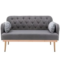 Velvet Sofa: Stylish Accent Loveseat With Metal Feet