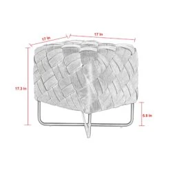 Homezia 17" Cream White Velvet And Black Cube Ottoman -Olsberg shop 1d2d86b2866645c78ee9142efa16415a 1