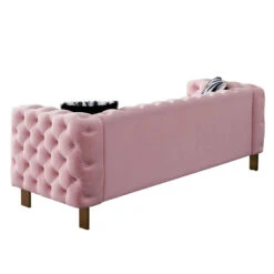 Chesterfield Modern Tufted Velvet Living Room Sofa, 84.25" W Couch, Pink 13 Chesterfield Modern Tufted Velvet Living Room Sofa, 84.25" W Couch, Pink -Olsberg shop 1fa712707c8446e98a39572d3b37ef06