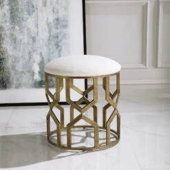 Uttermost Trellis Geometric Accent Stool -Olsberg shop 23579