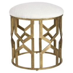 Uttermost Trellis Geometric Accent Stool -Olsberg shop 23579 A SIDE