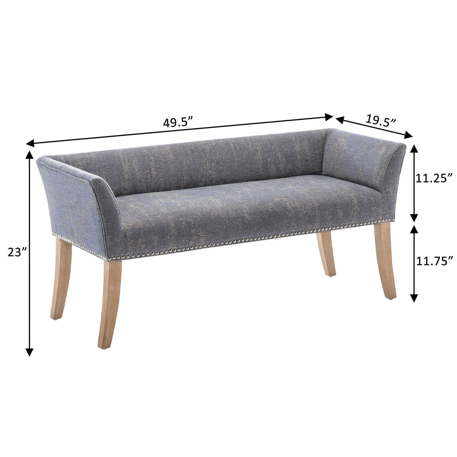 Design4Comfort Gabriella Jacquard Bench Ottoman-Benzara 9 Design4Comfort Gabriella Jacquard Bench Ottoman-Benzara - Image 7
