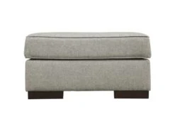 Fabric Upholstered Square Oversized Accent Ottoman With Block Feet, Blue-Benzara -Olsberg shop 2499210ffa934aa886592bd93535d7ca