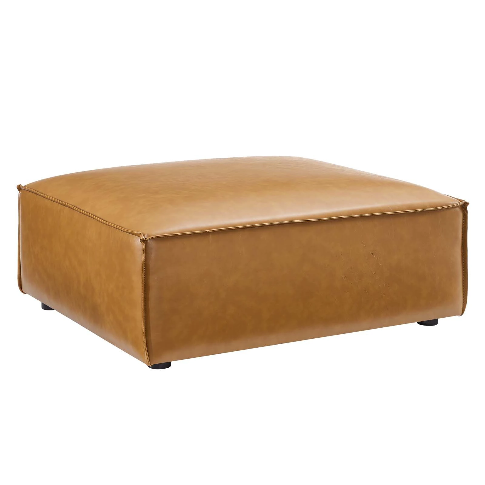 Restore Vegan Leather Ottoman Brown EEI-4496-TAN 5 Restore Vegan Leather Ottoman Brown EEI-4496-TAN - Image 3