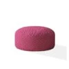 Homezia 24" Pink Cotton Round Chevron Pouf Ottoman -Olsberg shop 28ced265bb7146ee8361e6f5c8aa7803