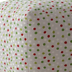 Homezia 17" Green Cotton Polka Dots Pouf Ottoman -Olsberg shop 2e514f4aef624cfb8ed417cb73fba9bc