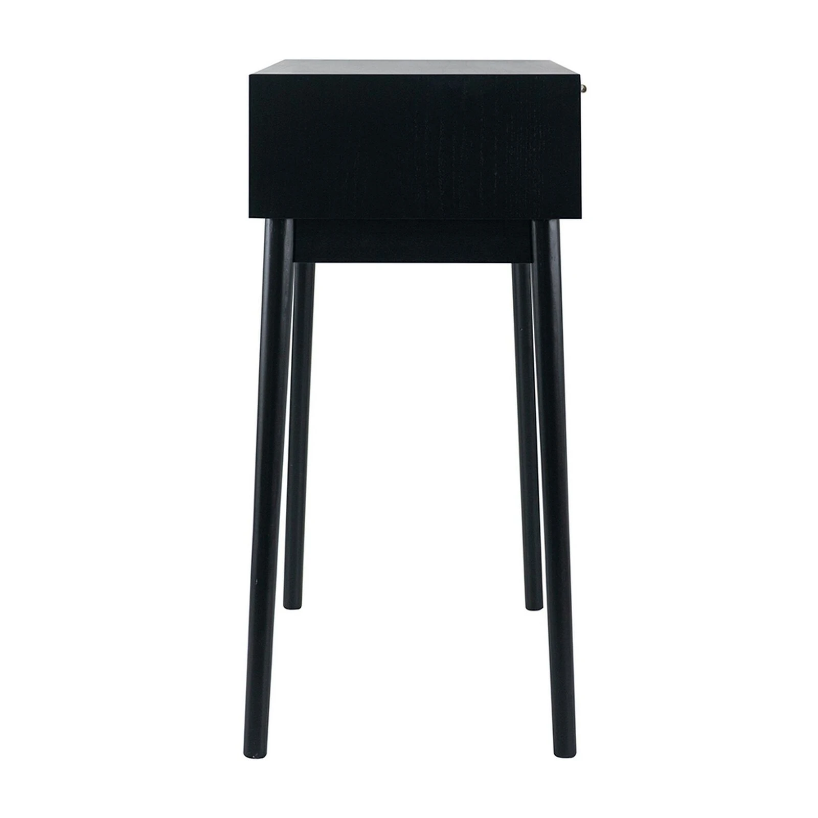 Ela 35 Inch 2 Drawer Wood Console Table, Woven Rattan Panels, Brown, Black-Benzara 5 Ela 35 Inch 2 Drawer Wood Console Table, Woven Rattan Panels, Brown, Black-Benzara - Image 3