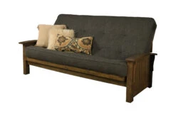 Queen-size Washington Futon With Linen Charcoal Mattress