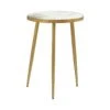 22 Inch Modern Accent Table, Round Marble Top, White, Gold 1 22 Inch Modern Accent Table, Round Marble Top, White, Gold -Olsberg shop 3448048bc17b407190f6705c5b47cd53