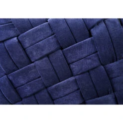 Homezia 17" Navy Velvet And Black Cube Ottoman -Olsberg shop 34b474e1a5814297878319c501e78303