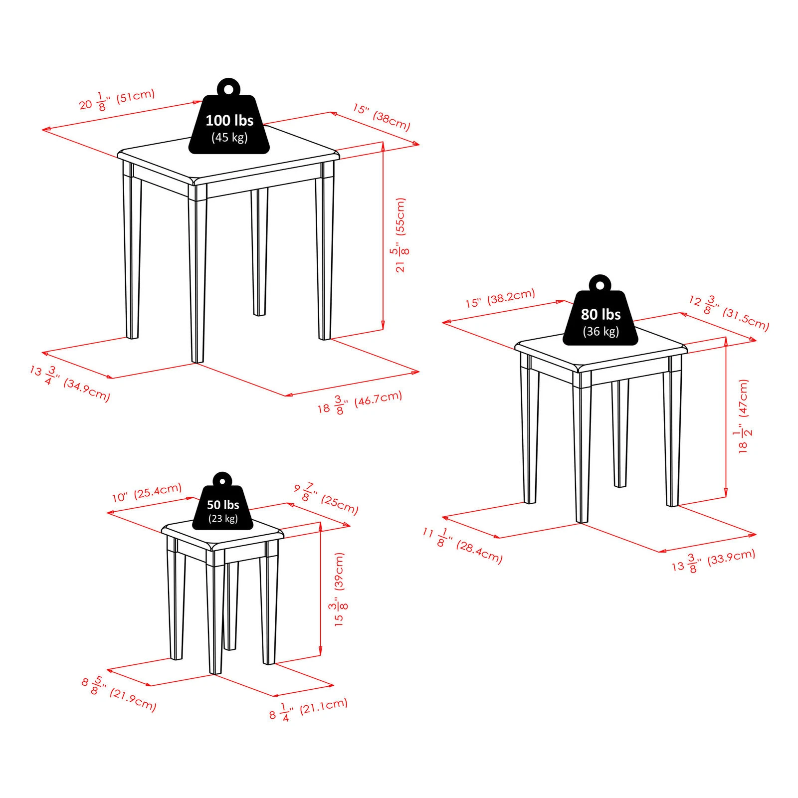 Winsome Regalia 3pc Nesting Table 11 Winsome Regalia 3pc Nesting Table - Image 9