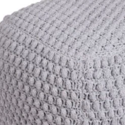 Homezia 18" Light Grey Cotton Blend Cube Pouf Ottoman -Olsberg shop 36e0812e6d3e4e8f9a138b5e02c4451b