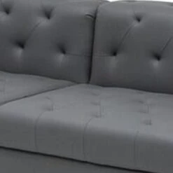 Ella 120 Inch 4 Seater Sofa, Deep Button Tufted, Gray Vegan Faux Leather-Benzara 9 Ella 120 Inch 4 Seater Sofa, Deep Button Tufted, Gray Vegan Faux Leather-Benzara -Olsberg shop 386b2c5cdb564c1b93db2f0fd63c0207