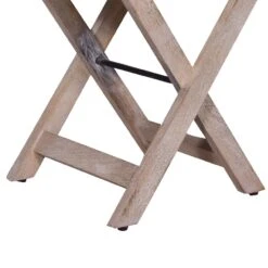 22 Inch Farmhouse Square Tray Top End Table, Mango Wood, X Shape Foldable Frame, Washed White-Benzara 17 22 Inch Farmhouse Square Tray Top End Table, Mango Wood, X Shape Foldable Frame, Washed White-Benzara -Olsberg shop 392342bc011247dbb180584495c57cd1
