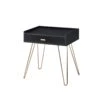 23.5 Inches 1 Drawer End Table With Hairpin Legs, Black And Copper-Benzara 1 23.5 Inches 1 Drawer End Table With Hairpin Legs, Black And Copper-Benzara -Olsberg shop 397f2b914ca84eb19ada812e6f4f722e